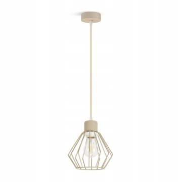 Lampa Sufitowa Wisząca Nowoczesna Beżowa Loft Skandynawska Druciana E27