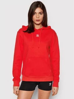 Bluzy damskie - Adidas Bluza Hoodie HF7508 Czerwony Regular Fit - grafika 1