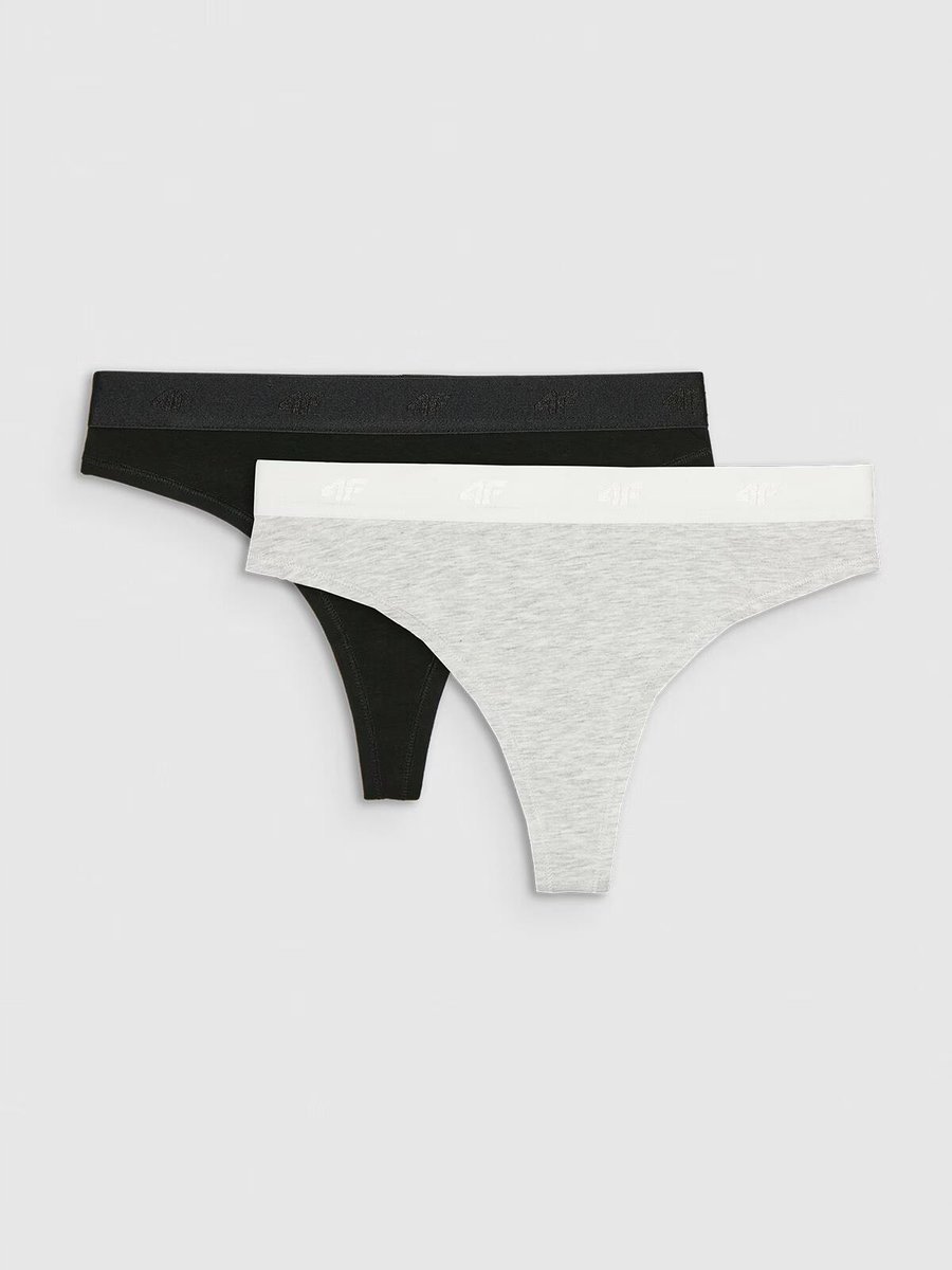 4F STRINGI FIGI DAMSKIE F031 CZARNE SZARE (2pak) ROZMIAR S