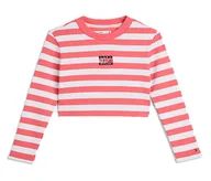 Bluzki damskie - BLUZKA TOMMY HILFIGER LONGSLEEVE KG0KG06317XIW 116 - miniaturka - grafika 1