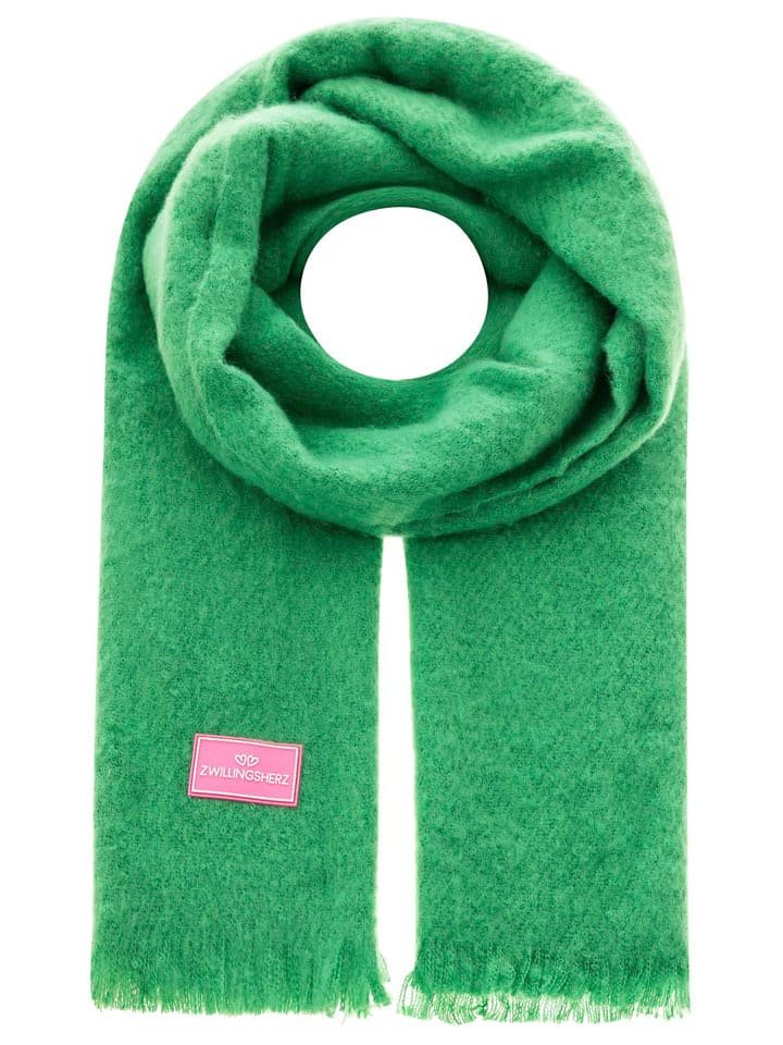 Zwillingsherz Szal w kolorze zielonym - 180 x 60 cm