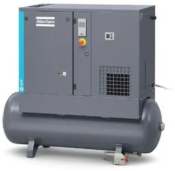 Sprężarka śrubowa ATLAS COPCO G5 5,5 kW PACK 8/10 BAR ze zbiornikiem 200l - Sprężarki i kompresory - miniaturka - grafika 1