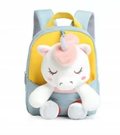Plecaki szkolne i tornistry - PLECAK UNICORN DLA PRZEDSZKOLAKA 2w1 Z MASKOTKĄ - miniaturka - grafika 1