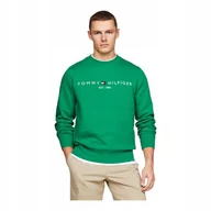 Bluzy męskie - TOMMY HILFIGER OCIEPLANA BLUZA MĘSKA TOMMY LOGO SWEATSHIRT ZIELONA r. XL - miniaturka - grafika 1