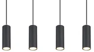 Lampy sufitowe - Globo Robby 57911-4HB lampa wisząca zwis 4x35W GU10 czarna - miniaturka - grafika 1