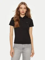 Koszulki sportowe damskie - Guess Polo W5RP4 7KARS2 Czarny Regular Fit - miniaturka - grafika 1