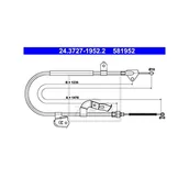 Linki hamulca postojowego - ATE LINKA HAMULCA 24.3727-1952.2 TOYOTA AYGO 1.4HDI 05-10 - miniaturka - grafika 1