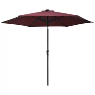 Parasole ogrodowe - vidaXL Parasol ogrodowy z LED i stalowym słupkiem, 300 cm, bordowy 313756 - miniaturka - grafika 1