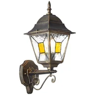 Fotele - Szklana lampa elewacyjna Janel 90981A86 Brilliant latarnia czarny złoty - miniaturka - grafika 1