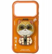 Etui i futerały do telefonów - Nimmy Etui Cool&Cute 2.0 Cat do iPhone 17 Pro Max z magnetyczną zawieszką pomarańczowy - miniaturka - grafika 1