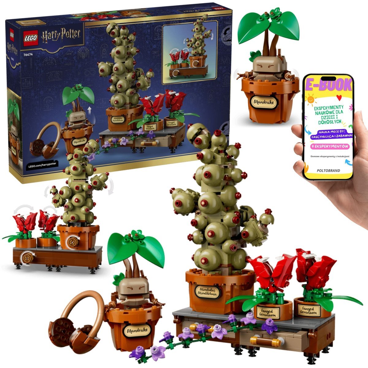 LEGO Harry Potter Rośliny z Lekcji Zielarstwa w Hogwarcie (76474) + E-BOOK
