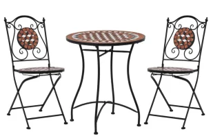 3-cz. ceramiczny, terakotowy zestaw mebli bistro S0-R57 - Meble ogrodowe - miniaturka - grafika 1