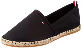 Kapcie damskie - Tommy Hilfiger Damskie kapcie Espadryle Basic Tommy Flat Espadryle, Czarny, 38 EU - grafika 1