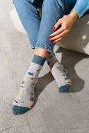 Skarpetki damskie - Skarpety 039-007 Melanż Jasny Szary (Rozmiar 35/37) - miniaturka - grafika 1