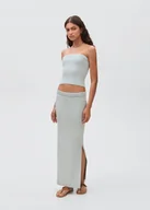 Spódnice - MANGO TEEN - Długa spódnica z dzianiny miętowa zieleń - S - Dziewczyna - miniaturka - grafika 1