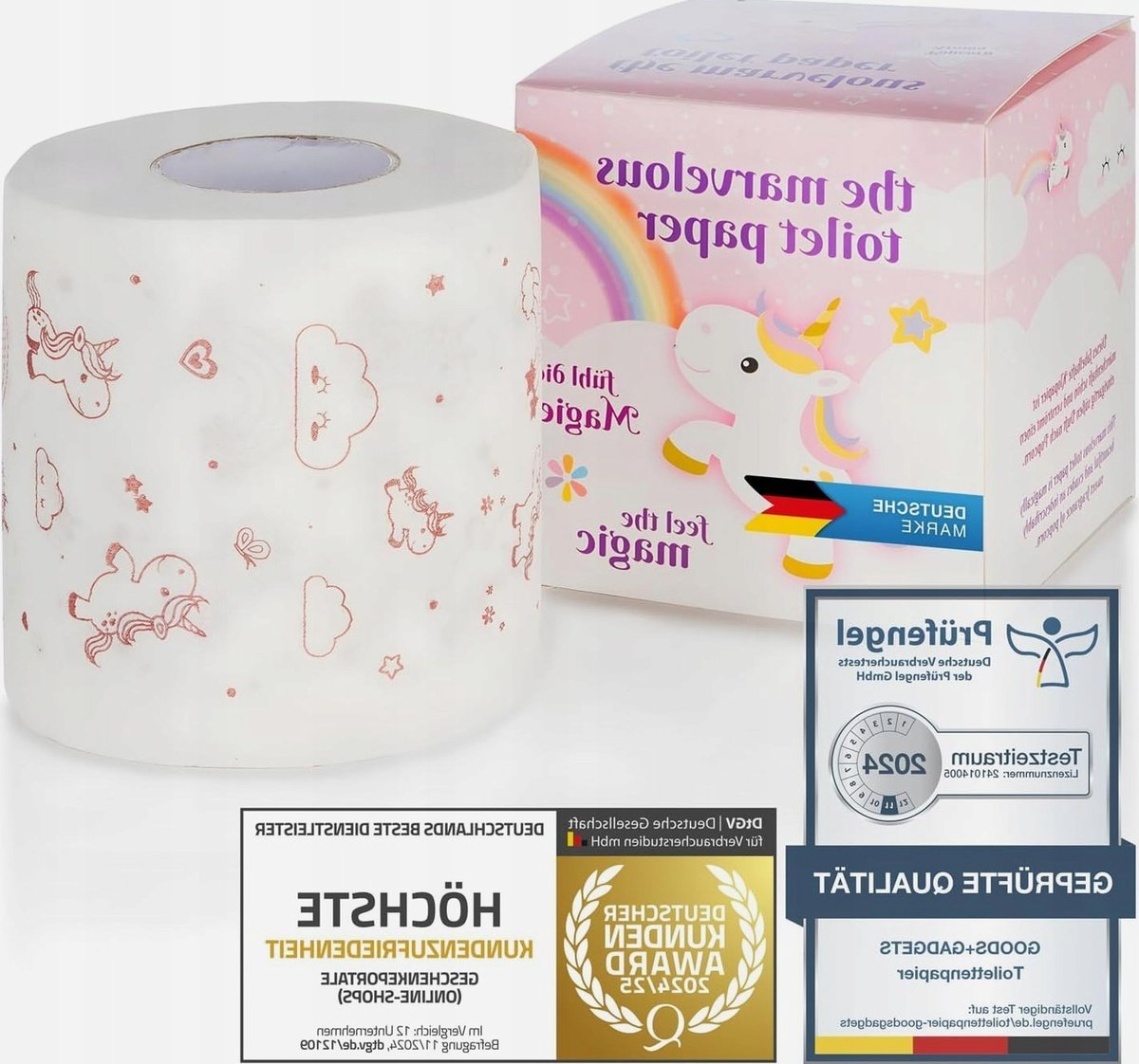 PAPIER TOALETOWY 200 ARKUSZY JEDNOROŻEC ZABAWNY PREZENT ŁAZIENKA