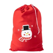 Ozdoby bożonarodzeniowe - [61008] Świąteczny worek na prezenty z bałwankiem - miniaturka - grafika 1