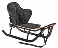 Sanki i ślizgacze - MOCNE SANKI JEE CZARNE OPARCIE MATERAC CZARNY dla dzieci Polskie Metalowe - miniaturka - grafika 1