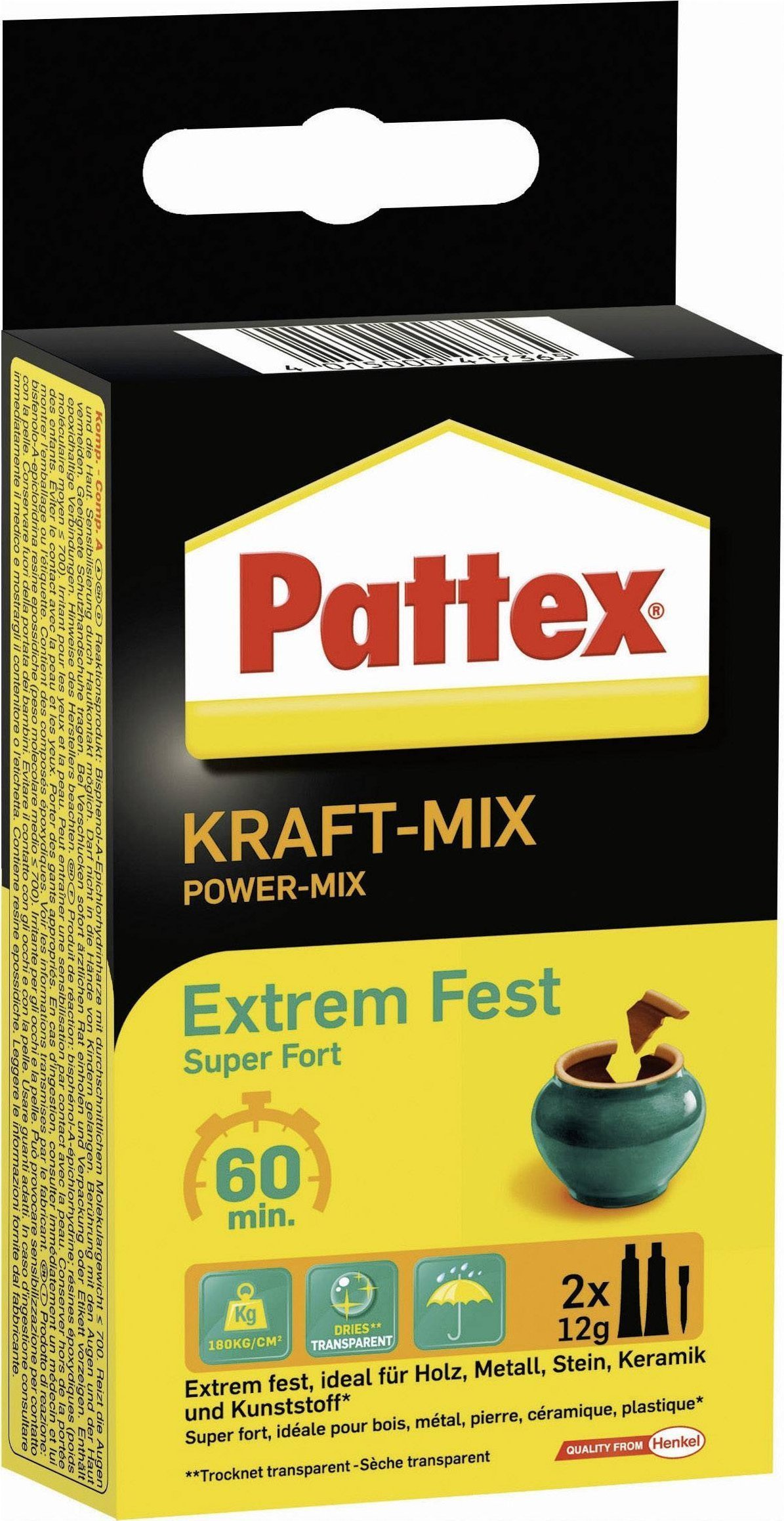 Pistolet do kleju Pattex Zweikomponenten-Kleber Kraft-Mix,2 ST x 12 g