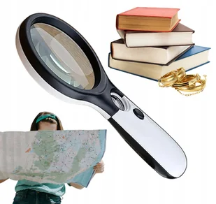 LUPA RĘCZNA 45X Z PODŚWIETLENIEM LED DO CZYTANIA JUBILERSKA BIAŁA - Mikroskopy i lupy LUPA RĘCZNA 45X Z PODŚWIETLENIEM LED DO CZYTANIA JUBILERSKA BIAŁA - Mikroskopy i lupy - miniaturka - grafika 1