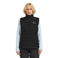 Kamizelki damskie - Damska kamizelka puchowa Jack Wolfskin PILVI DOWN VEST W RDS black - XL - miniaturka - grafika 1