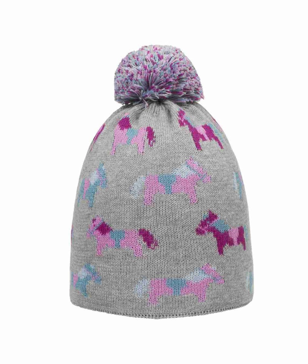 Czapka dziewczęca, szara, koniki, Döll