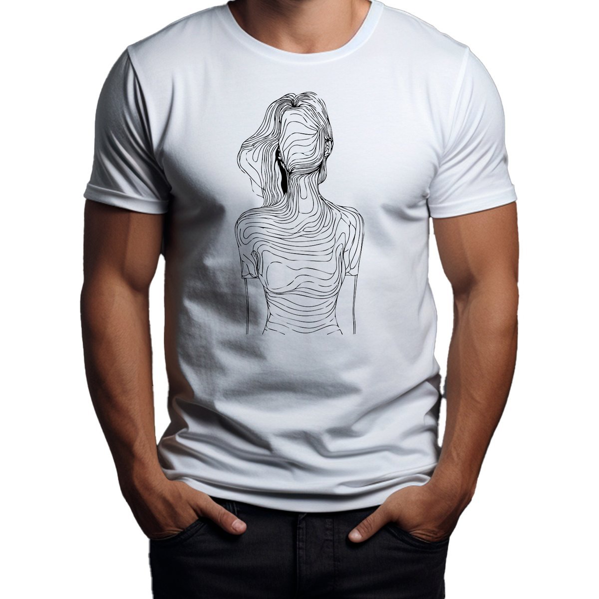 Koszulka T-Shirt ''Sylwetka dziewczyny'' Bawełna M