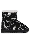 Buty dla dziewczynek - EMU Australia Śniegowce Toddle Reflective Dino B12966 Czarny - miniaturka - grafika 1