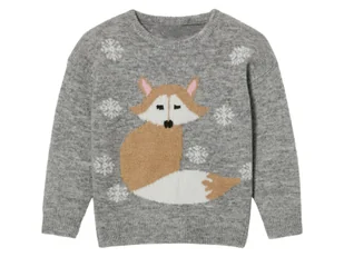 lupilu® Sweter dziecięcy z okrągłym dekoltem (98 - 104, Szary) - Swetry dla dziewczynek - miniaturka - grafika 1