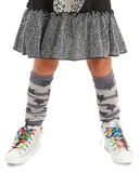 Skarpetki dla dzieci - Denokids Ocieplacze nóg "Striped" w kolorze szarym - miniaturka - grafika 1