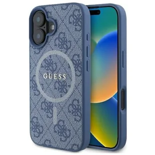 Guess 4G Ring Classic Logo do iPhone 16 niebieski - Etui i futerały do telefonów - miniaturka - grafika 1