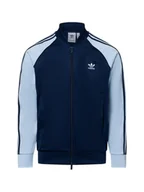 Bluzy męskie - adidas Originals Bluza męska Mężczyźni Sztuczne włókno niebieski w paski, L - miniaturka - grafika 1