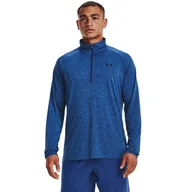Bluzy sportowe męskie - Męska bluza treningowa UNDER ARMOUR Tech 2.0 1/2 Zip - niebieska - miniaturka - grafika 1