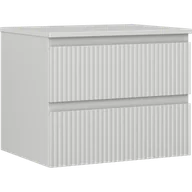 Szafki łazienkowe - Mexen Rivel szafka łazienkowa podumywalkowa 60 cm z blatem, 2 szuflady, ryflowana , szara mat - 91A20-06047-2-BFFC62 - miniaturka - grafika 1