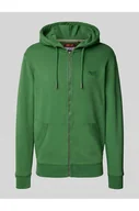 Bluzy męskie - Bluza rozpinana z kieszenią kangurką i wyhaftowanym logo - Superdry - miniaturka - grafika 1
