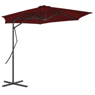 vidaXL Parasol ogrodowy na stalowym słupku, bordowy, 300x230 cm vidaXL - Parasole ogrodowe - miniaturka - grafika 1