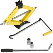 Akcesoria motoryzacyjne - Dunlop Podnośnik lewarek samochodowy trapezowy w zestawie z kluczem do kół - miniaturka - grafika 1