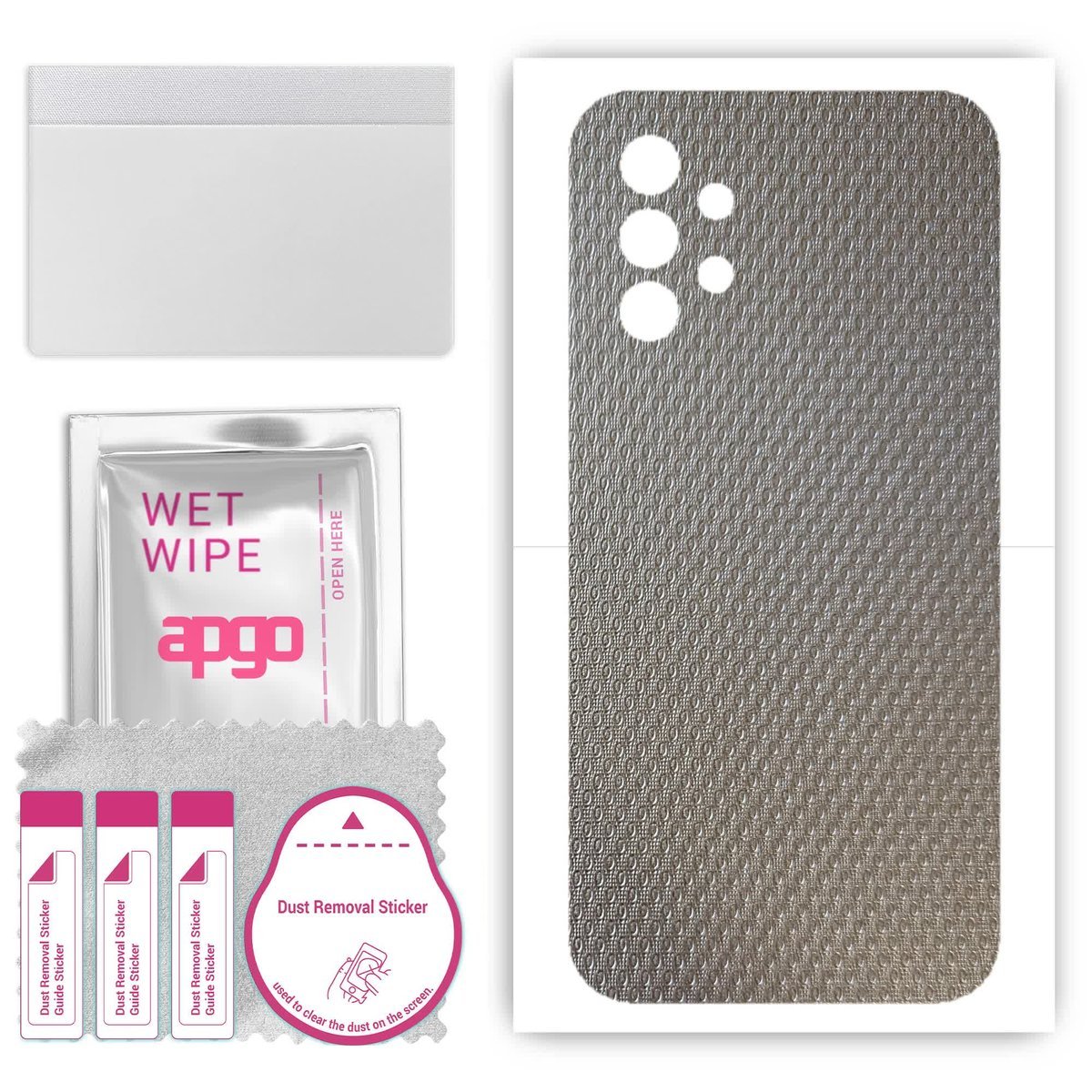 Folia naklejka skórka strukturalna na TYŁ do Samsung Galaxy A13 - Aluminium krople - apgo SKINS