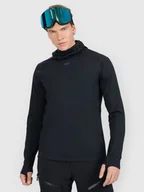 Bielizna sportowa męska - 4F Bielizna termiczna z kapturem ocieplana (góra) męska - czarna XXL - miniaturka - grafika 1