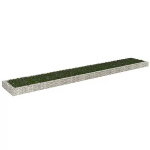 vidaXL Podwyższona donica gabionowa, galwanizowana stal, 600x100x20 cm - Donice - miniaturka - grafika 1