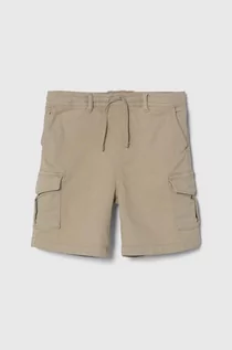 Spodnie i spodenki dla chłopców - Pepe Jeans szorty dziecięce TED kolor beżowy - grafika 1