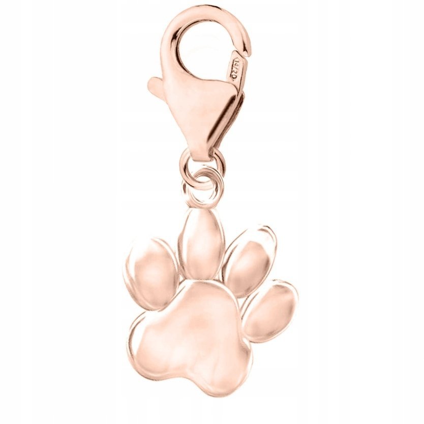 Zawieszka Pozłacana Łapa Łapka Odcisk Psa Kota Pies Pupil SREBRO 925