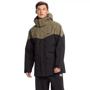 FILA Męska kurtka tanvald Light Parka Jacket Padded, Moonless Night-Burnt Olive, M - Kurtki męskie - miniaturka - grafika 1