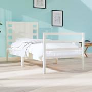 Łóżka - Lumarko Rama łóżka, biała, lite drewno sosnowe, 75x190 cm, pojedyncza - miniaturka - grafika 1