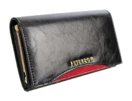 Portfele - Portfel Damski Skórzany Peterson Złota Klamra Skóra Naturalna RFID PL 466 CZARNY 15,5 x 9,5 x 3 [cm] - miniaturka - grafika 1