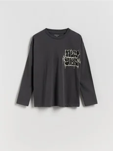 Reserved - Bawełniany longsleeve - ciemnoszary - Bluzki dla chłopców - miniaturka - grafika 1