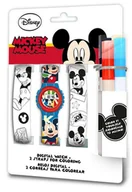 Zabawki interaktywne dla dzieci - Kids Euroswan, Myszka Miki, zestaw z zegarkiem cyfrowym i dwoma paskami do pokolorowania - miniaturka - grafika 1