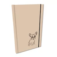 Szkolne artykuły papiernicze - Bee-bee Notes A5 z gumką gładki Soft Touch Buldog beżowy - miniaturka - grafika 1