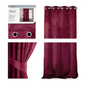 Zasłony - Zasłona VELVET kolor czerwony styl klasyczny przelotki srebrne velvet 140x270 ameliahome - CURT/AH/VELVET/EYELETS/WINE/140X270/1 - miniaturka - grafika 1
