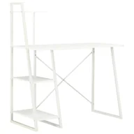 Biurka - vidaXL vidaXL Biurko z regałem, białe, 102x50x117 cm - miniaturka - grafika 1